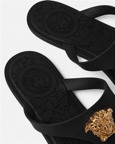 versace sandali|versace sandals black and gold.